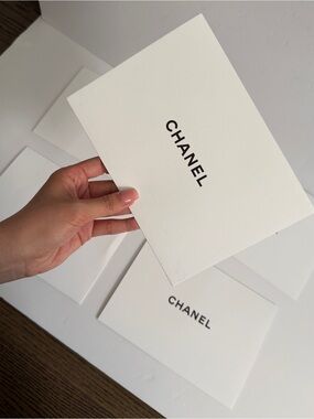 Chanel Receipt Cards with Black Logo